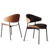 Italian Minimalist Dining Chair, Modern Luxury, Solid Wood, Leather Upholstered, Vintage Style, Simple Backrest Chair.