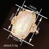 European court style imitation Opal ring, women's claw inlaid jewelry, ring