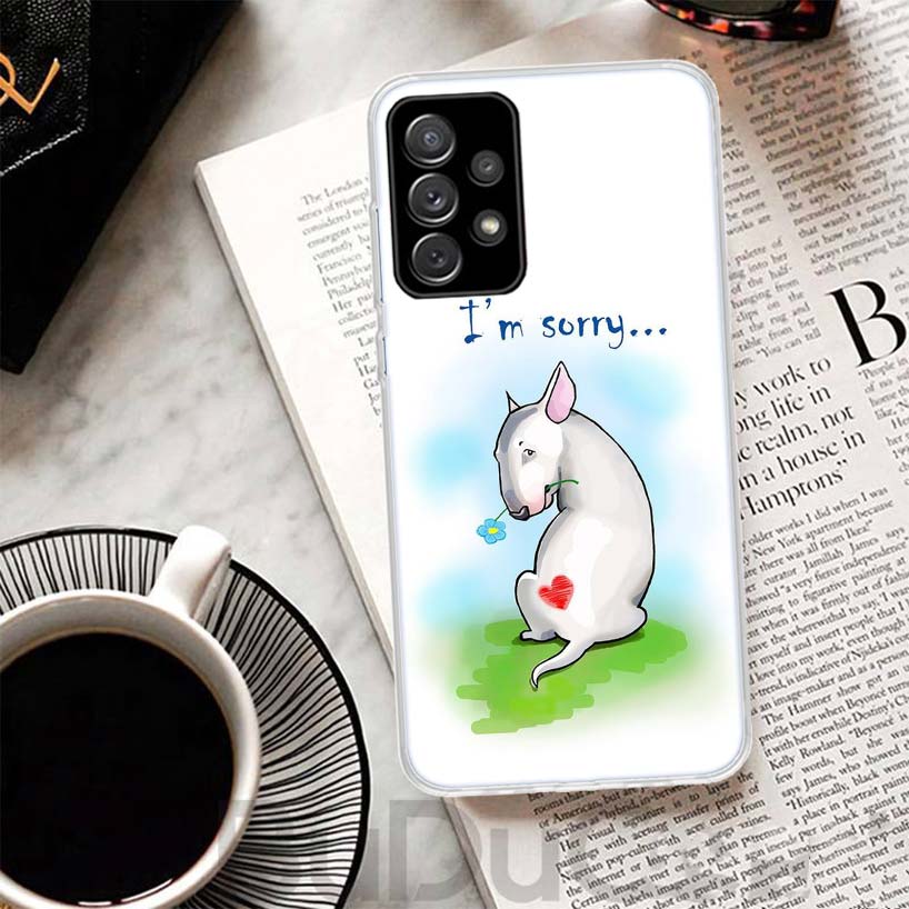 Bull Terrier Dog Puppies Phone Case For Samsung Galaxy A15 A14 A54 A13 A53 A12 A52S A55 A22 A23 A24 A32 A33 A34 A25 A35 A03S A04