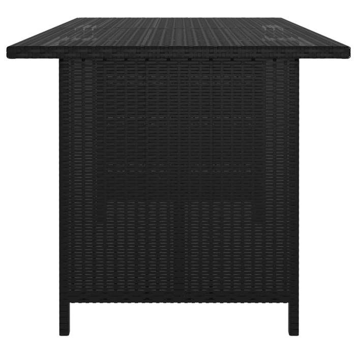 VidaXL Table à Dîner de Jardin Table de Salle à Manger de Patio Table d'Extérieur Meuble de Terrasse Noir 110x70x65 cm 313511