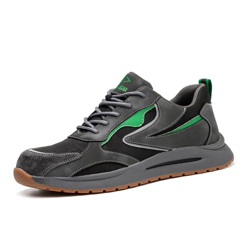 

mens casual steel toe caps working shoes breathable summer safety boots designer worker security sneakers footwear protect 270 темно серый