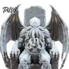 Nischen-Hobbyisten-Geschenke 3D-gedruckter Thron Cthulhu-Statue, Gotische Harzfigur für Regal & Schreibtisch Detaillierte Fledermausflügel-Skulptur Dekoration, Tentakelmonster
