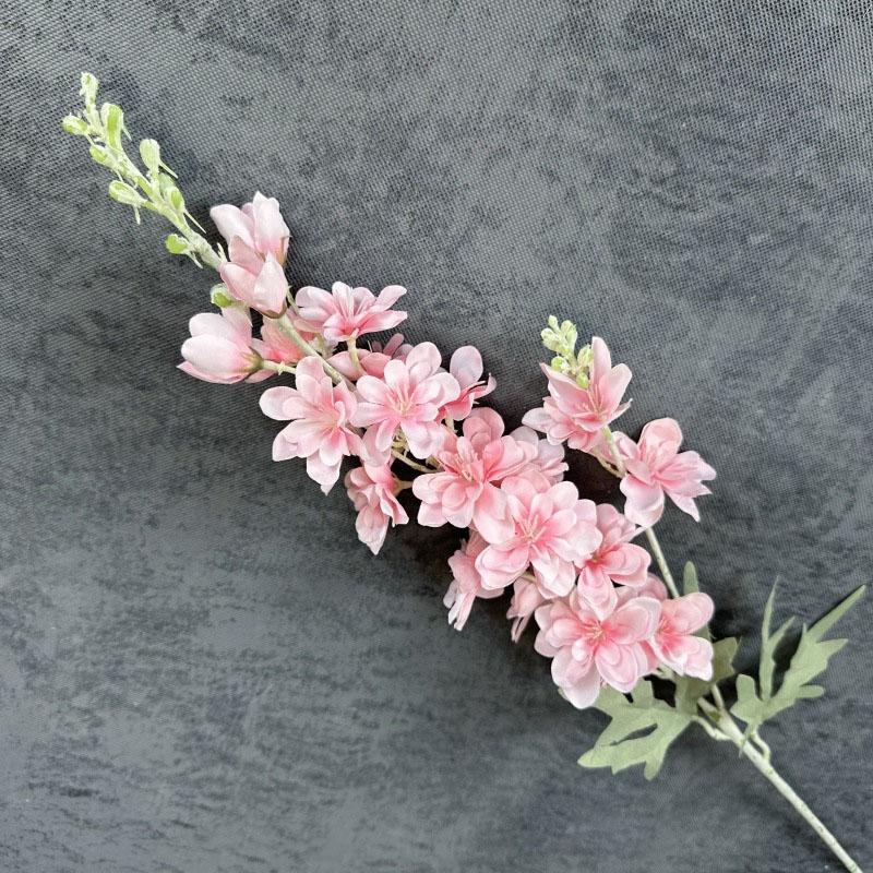 2 Główki 50cm Sztuczny Flokowany Kwiat Ostróżki Dekoracja Ślubna Domowa Fetionzi Sztuczny Dekor Rekwizyty Fotograficzne Sztuczny Kwiat