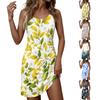 Women's Casual Sleeveless Dress Floral Print Round Neck Summer Beachwear Lightweight Comfortable Fit Dress for Daily Wear