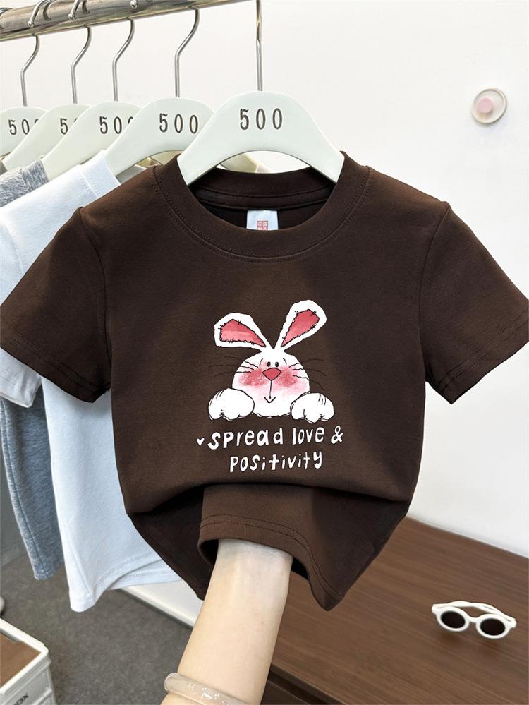 Kids Cotton Cartoon T Shirt Summer Short Sleeve Top For Boys And Girls Breathable Comfortable Tee