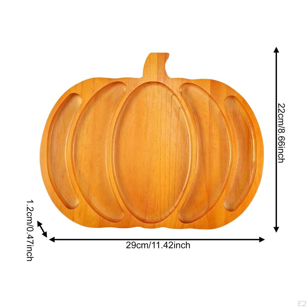 Halloween Pumpkin Shaped Serving Tray, Divided Chip and Board, Appetizer Platter for