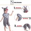 Kids Grey Wolf Costume 7-8 Years Role Play Party Wear Halloween Outfit