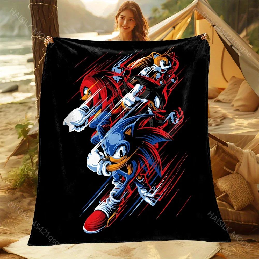 Speedy Hedgehog Print Throw Blanket for Home  Travel Soft Comfortable Cartoon Blanket for Adults Kids Great Gift Idea