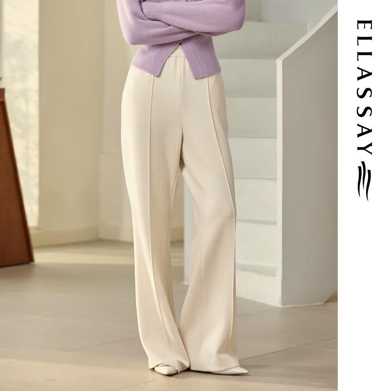 

ELLASSAY 2025 Осень Хлопковые Прямые Повседневные Брюки с Высокой Посадкой M