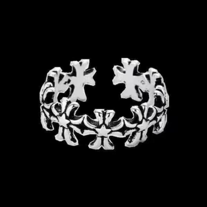 Rock Hip Hop Vintage Prsten Hipster Přehaný Vrána + Prsten na Ukazováček Dámský Prsten s Vyrytým Křížem