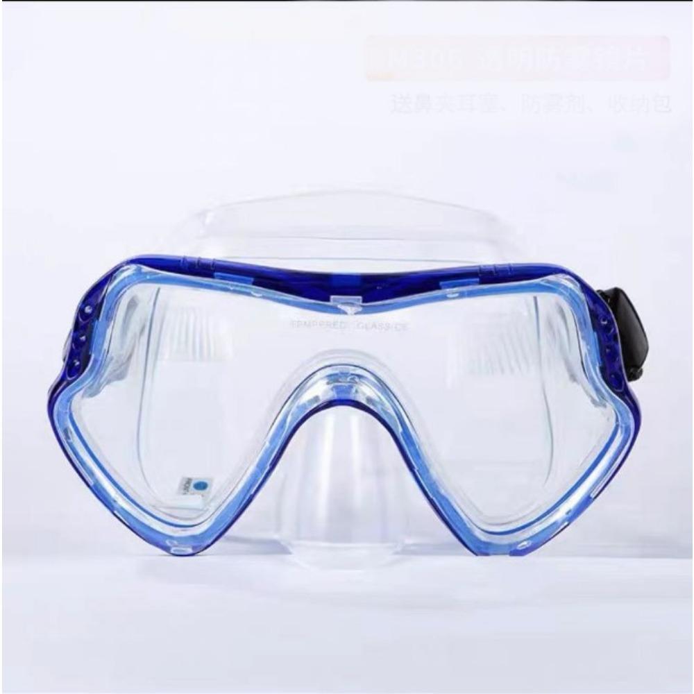 Diving goggles large frame silicone mask breathing tube set