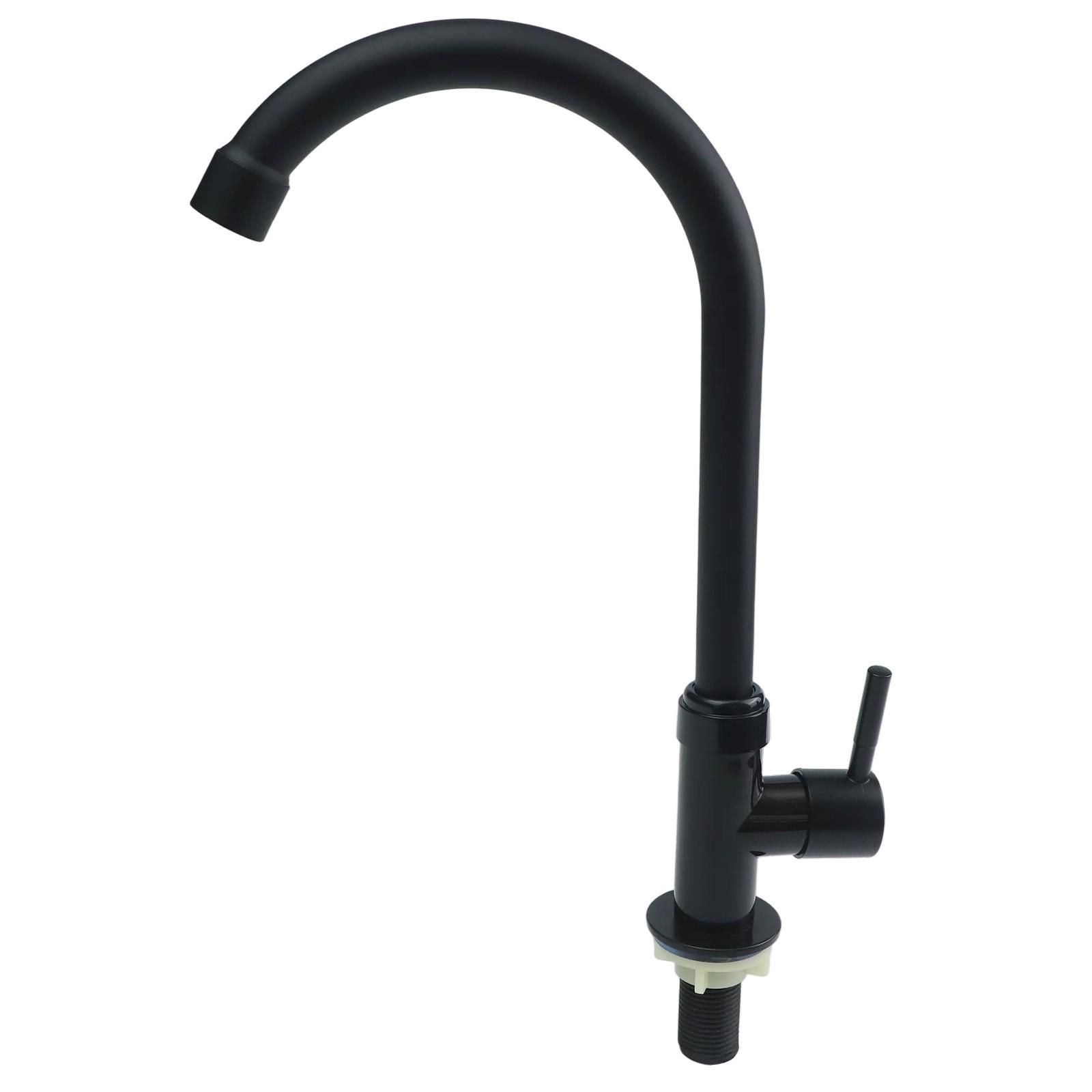 

Изящный черный пластиковый стальной кухонный кран для удобного контроля потока воды