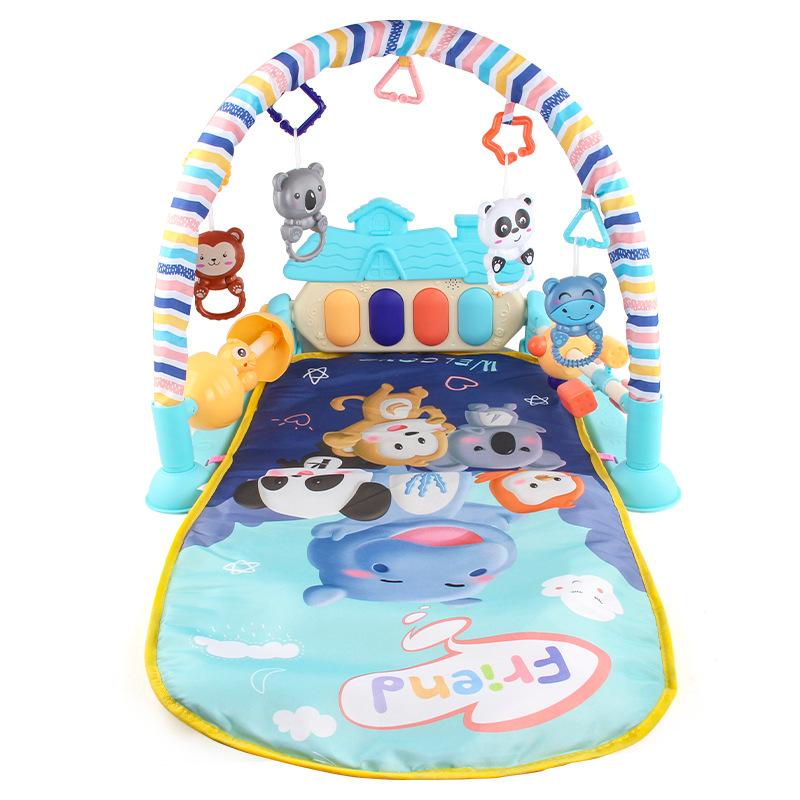 Baby Pedal Piano, Rattle, Lights And Music, Washed Crawling Mat With Guardrail, Newborn Fitness Rack.