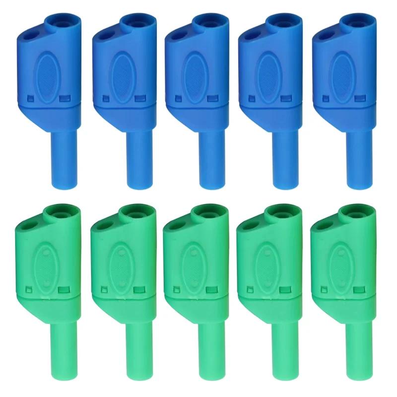 10Pcs Stackable 4mm Banana Plug Nickel-plated Lantern Plug Retractable Banana Plugs Connector with Safety Sheath