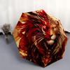 1pc Golden Lion of Fire Automatic Folding Umbrella - 3 Folding Design, Vivid Cartoon Pattern, Suitable for Outdoor Activities, A Gift for Fans In All
