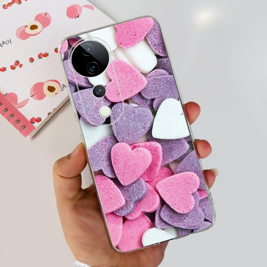 For Vivo V40 / V40 SE / V30 / V30 PRO / V30 Lite Back Cover Case Soft Clear Silicone Shockproof Protection Funda Women Fashion