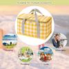 Kostkovaná pikniková taška Velká kapacita Přenosná taška s chladicím sáčkem Ochrana proti chladu Krabička na oběd Izolační taška na pláž Školu Kancelář