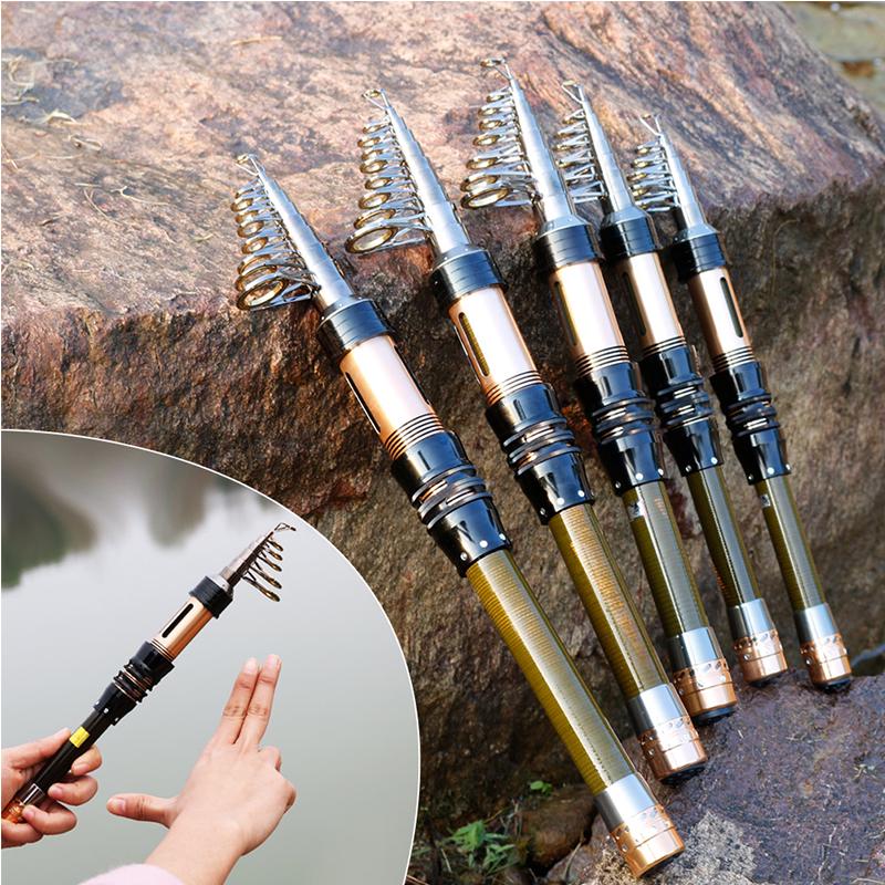Undiță de pescuit cu fibră de carbon, ghidaje din oțel ceramică, mini undiță telescopică portabilă ultrauşoară