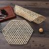Hansheng Hand-Woven Hexagonal Bamboo Steamer Mats, Non-Stick (50-Pack)