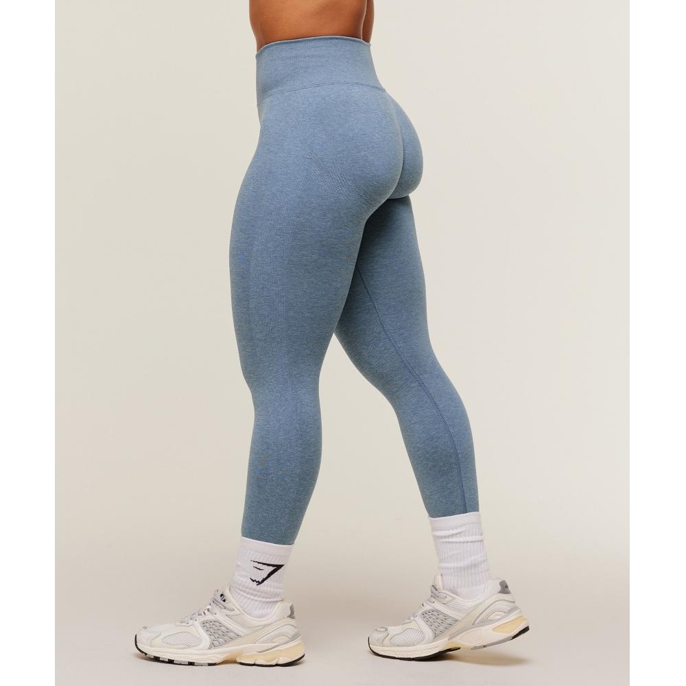 Gymshark Lift Seamless Leggings Worn Blue Peri Blue Marl B6a9c Udss