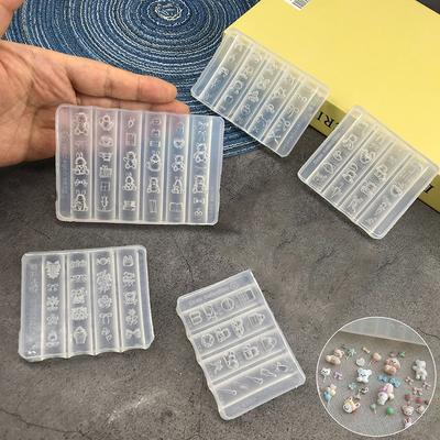 Silicone Nail Cartoon Mold Flower French Style Nail Decorations Manicure Diy Design Stereoscopic Stamping Plate