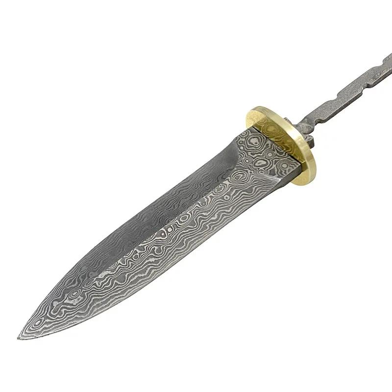 Dropship Damascus Steel Fixed Blade Tea Knife Needles Household DIY Handmade Puerh Tool Part Accessories