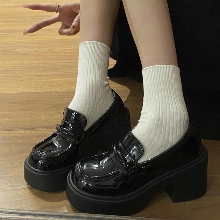 French British Style Shallow Mouth Mary Jane Single Shoes Women's 2025 Spring New Models with Skirts Jk Small Leather Shoes Platform Versatile