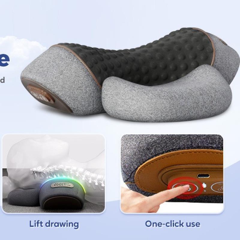 3-in-1 Heated Neck Support Pillow with Traction and Shoulder Pain Relief Massager