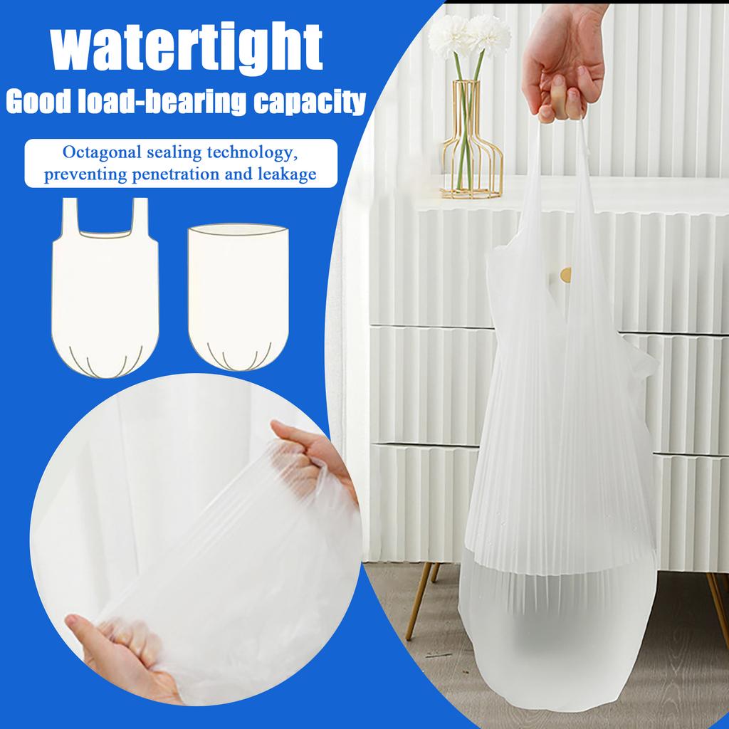 Clear Plastic Garbage Bags Waste Basket Bags For Kitchen, Home, Bathroom Wastebasket Liners High Density LeakProof Kitchen Trash