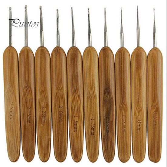 

10 шт./компл. бамбуковые ручки металлические крючки вязальные спицы ремесло ручной инструмент