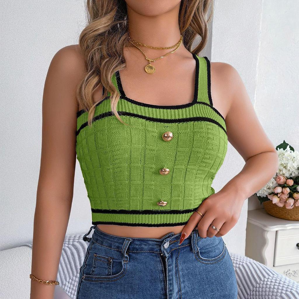 Women Sleeveless Neck Tees V Solid Color T Shirt Ladies Tee Shirt Street Knitwear Wear Top