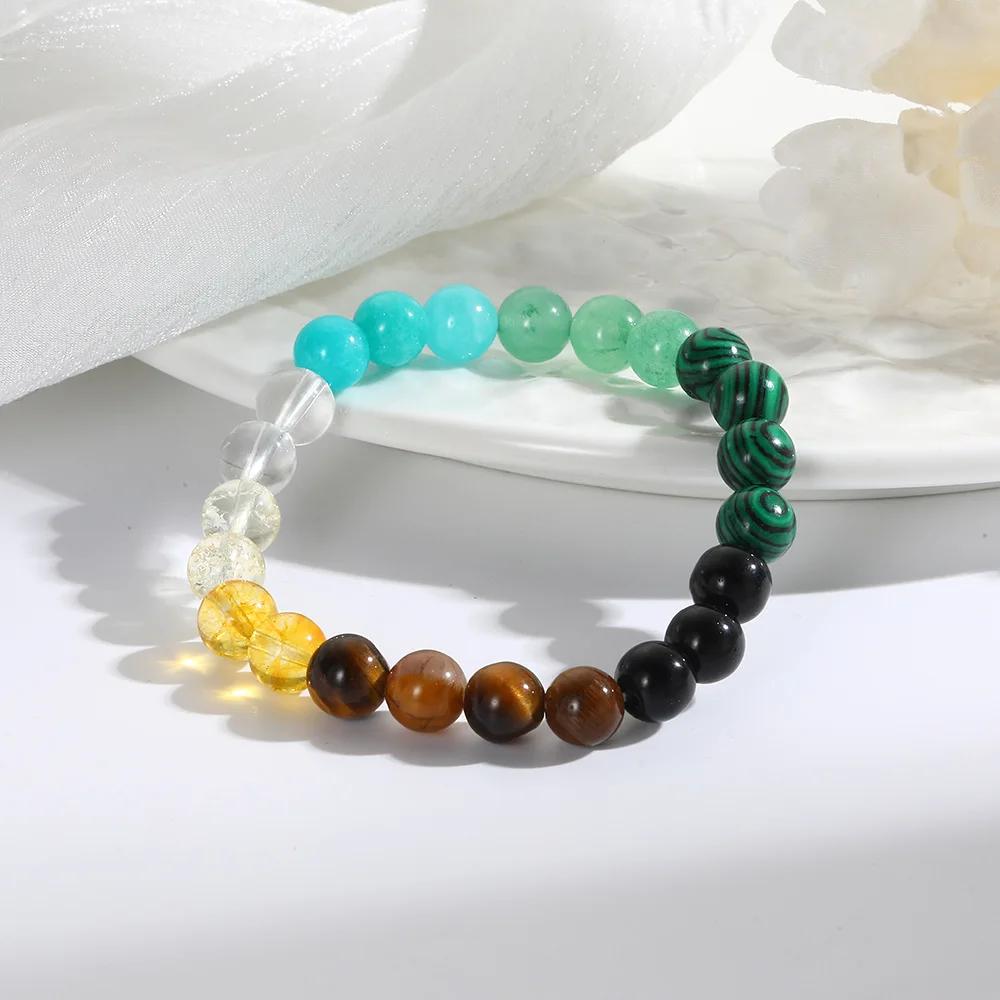

b86 Wealth Bracelet Color Retro Matching Handmade Stone Bracelet Classic Exquisite Daily Lucky Jewelry Decoration Trend Jewelry 19cm