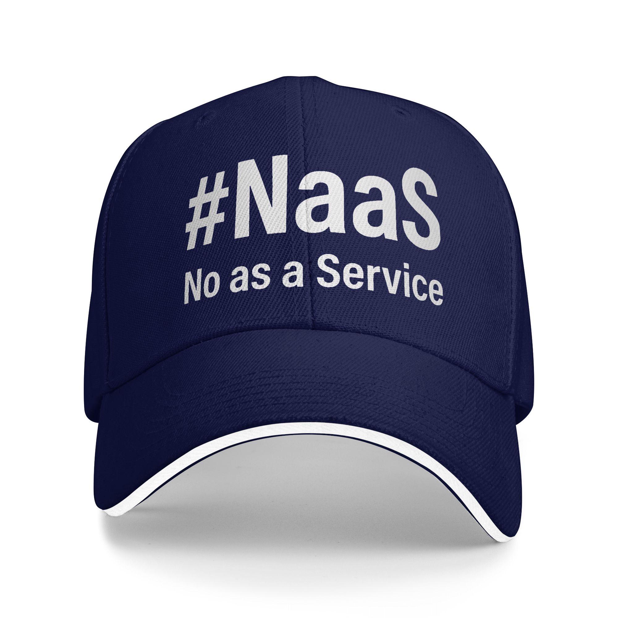 

Naas No As A Service Casual Baseball Cap Summer Trucker Hat Sun Outdoor Sport Snapback Cap Female Male y2k Funny Baseball Caps One Size темно-синього кольору