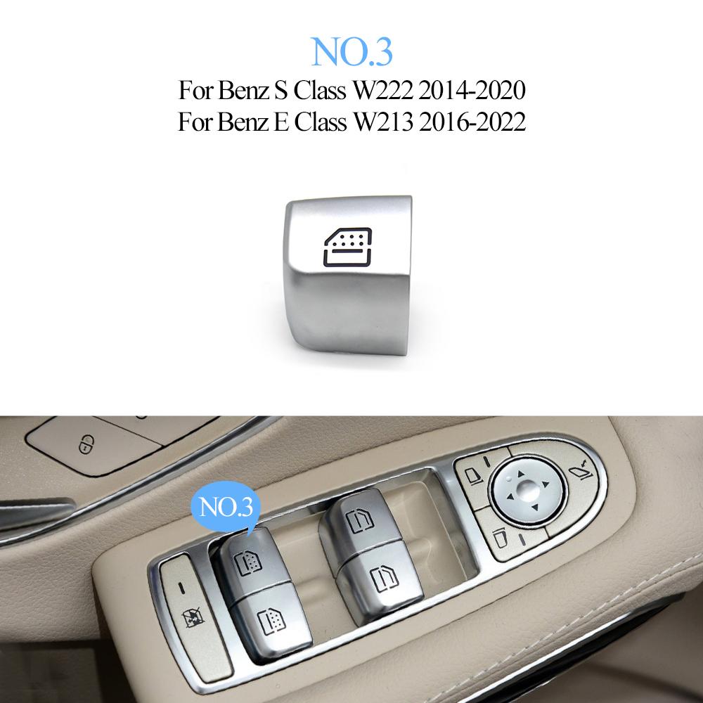 Car Front Rear Window Switch Repair Button Caps Key Cover Trim For Mercedes Benz E S Class W213 W222 E300 E350 S320 S350 S450