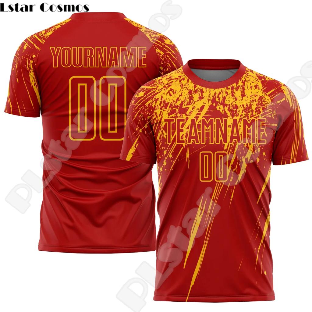Nowa Moda Koszulka Piłkarska z Niestandardowym Imieniem Drużyny Logo Zawodnika Streetwear Drop Shipping Druk 3D Letnie Koszulki Casual Harajuku X6
