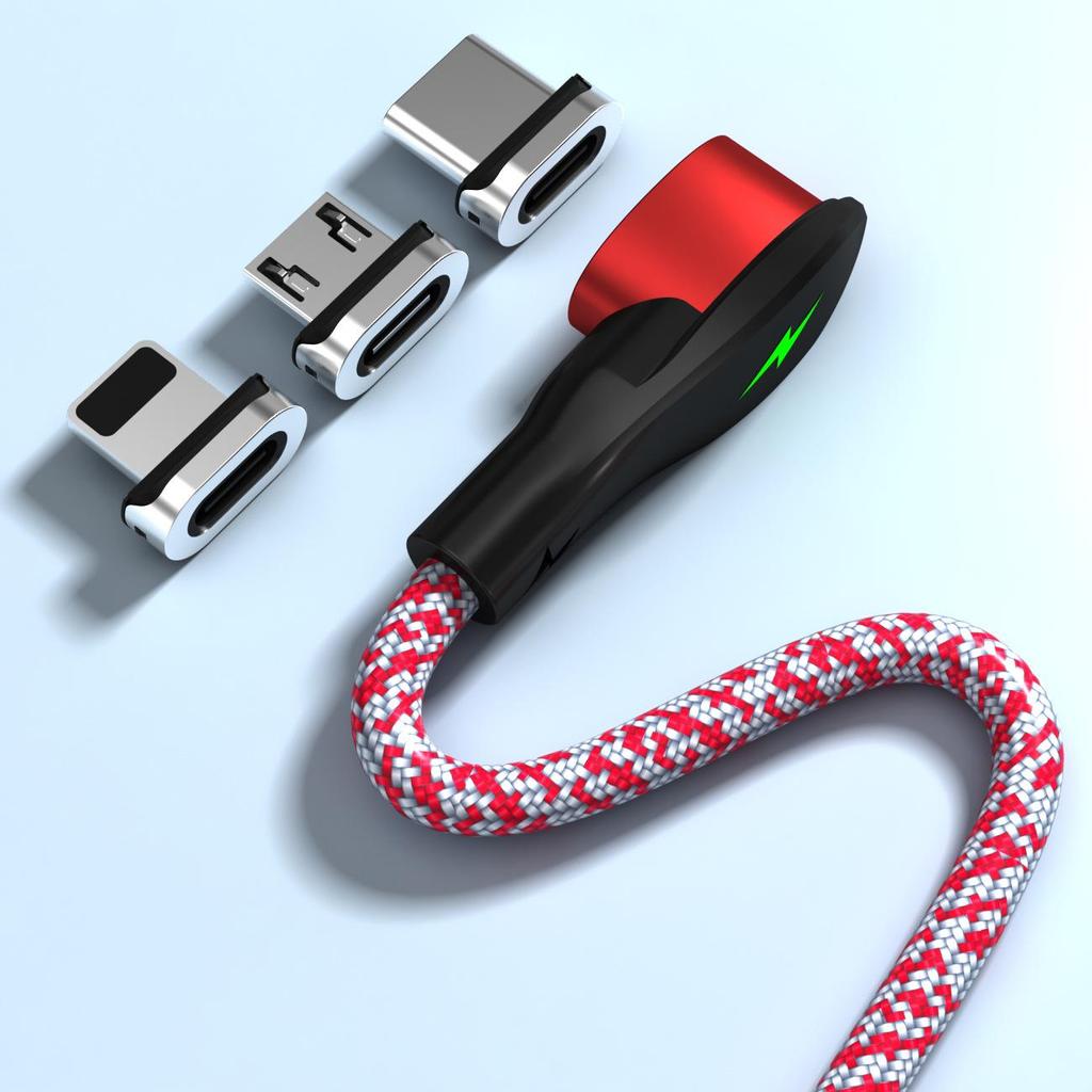 3-in-1 Magnetic Elbow Charging Cable for Apple, Type-C, Android Phones