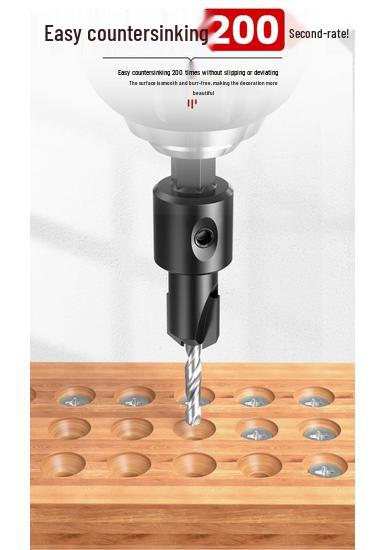 Hex Shank 90° Woodworking Countersink Drill Bit for Pilot Holes and Self-Tapping Screws