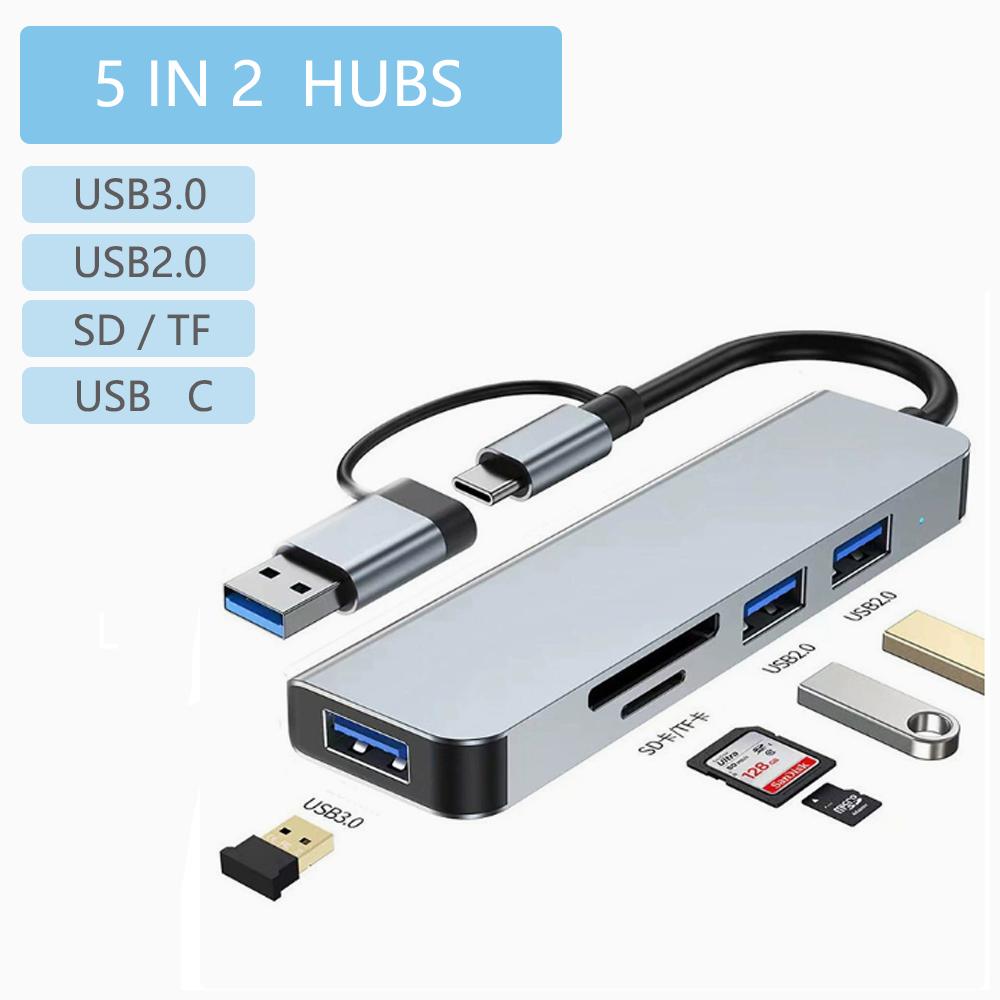 USB C Hub USB Splitter 8in1 7in1 7in2 3in1 USB Extender with 4 USB Port 1 USBC Port TF/SD Card Reader Audio Output Compatible