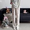Women's Cloud Cotton Lapel Pajama Pants: Lightweight, Loose-Fit for Home or Outdoor Wear