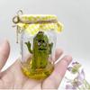Delightful Grumpy Pickle In A Jar Sculpture Playful Cartoon Art For Birthday And Holiday Gifts