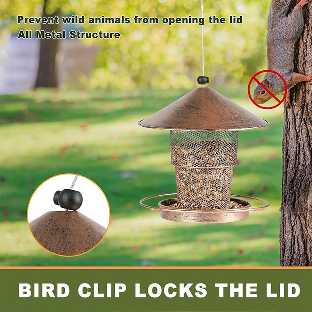 Bird Feeder Outdoor Ironwork Hanging Extendable Bird Feeders Courtyard Sleeve Hummingbird Feeder For Bird Food Dispenser Tool