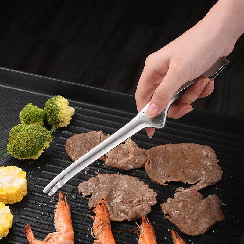 304 Stainless Steel Food Tongs Long Handle Non-slip Barbecue Tongs Steak Tongs Kitchen Cooking Tools Kitchen Accessories