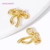 Trendy Bow Pendants For Jewelry 18K Gold Plated Brass Inlaid Zircon Charms Pendants For DIY Earrings Jewelry Making Accessories