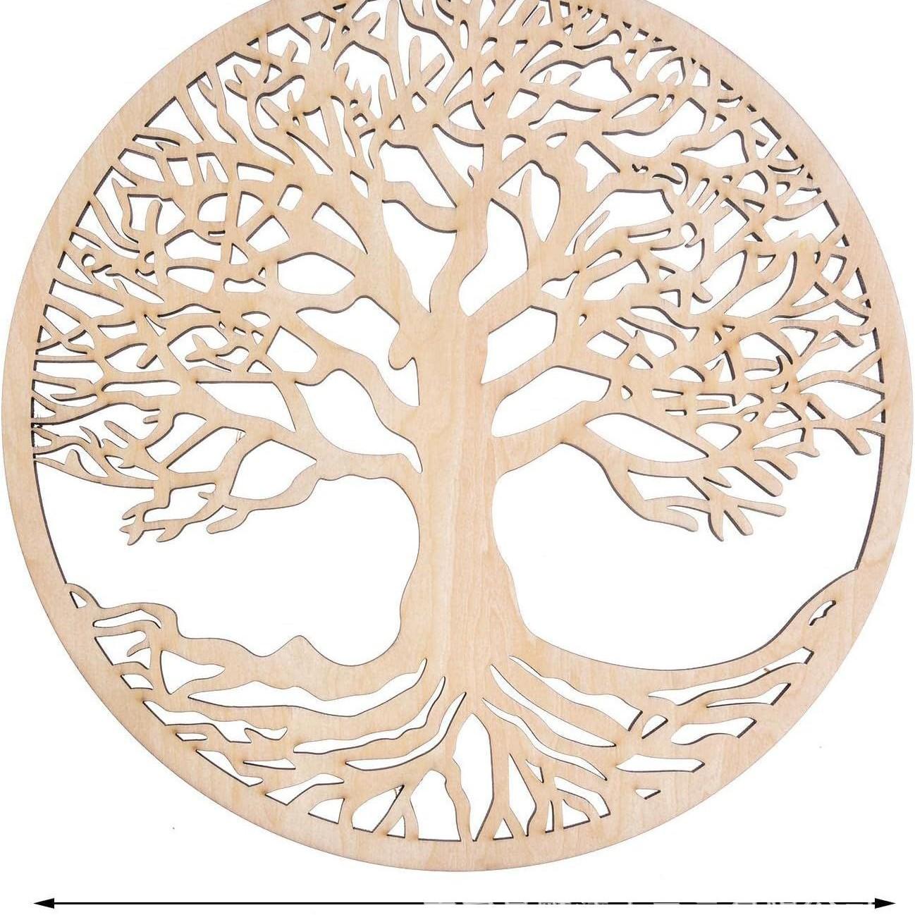 December Tree of Life Wooden Ornament: New Wall & Garden Decoration. Diameter 28cm