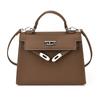 New Style Women's Bag Elegant Textured Leather Handbag with Lock Clasp Versatile Top Handle Large Capacity Shoulder Bag