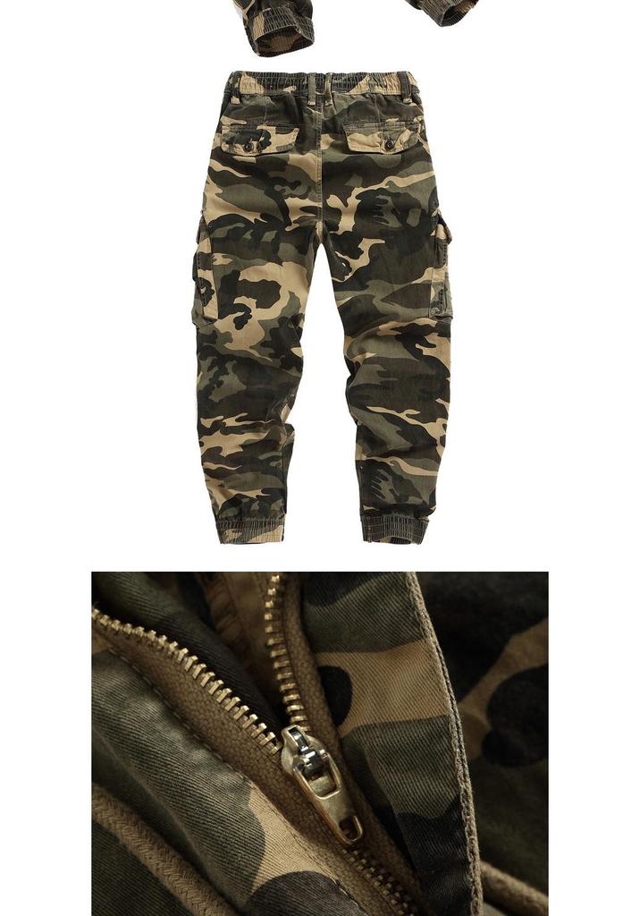 Pantaloni da jogging da uomo mimetici stile militare 2026: Pantaloni da Lavoro Multitasche con Zip