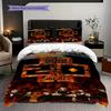 Metal Wings Cross Symbolism Bedding (1 * Duvet Cover + 2 * Pillowcase, Without Core) 2D Flat Duvet Cover and Pillowcase Bedding Set