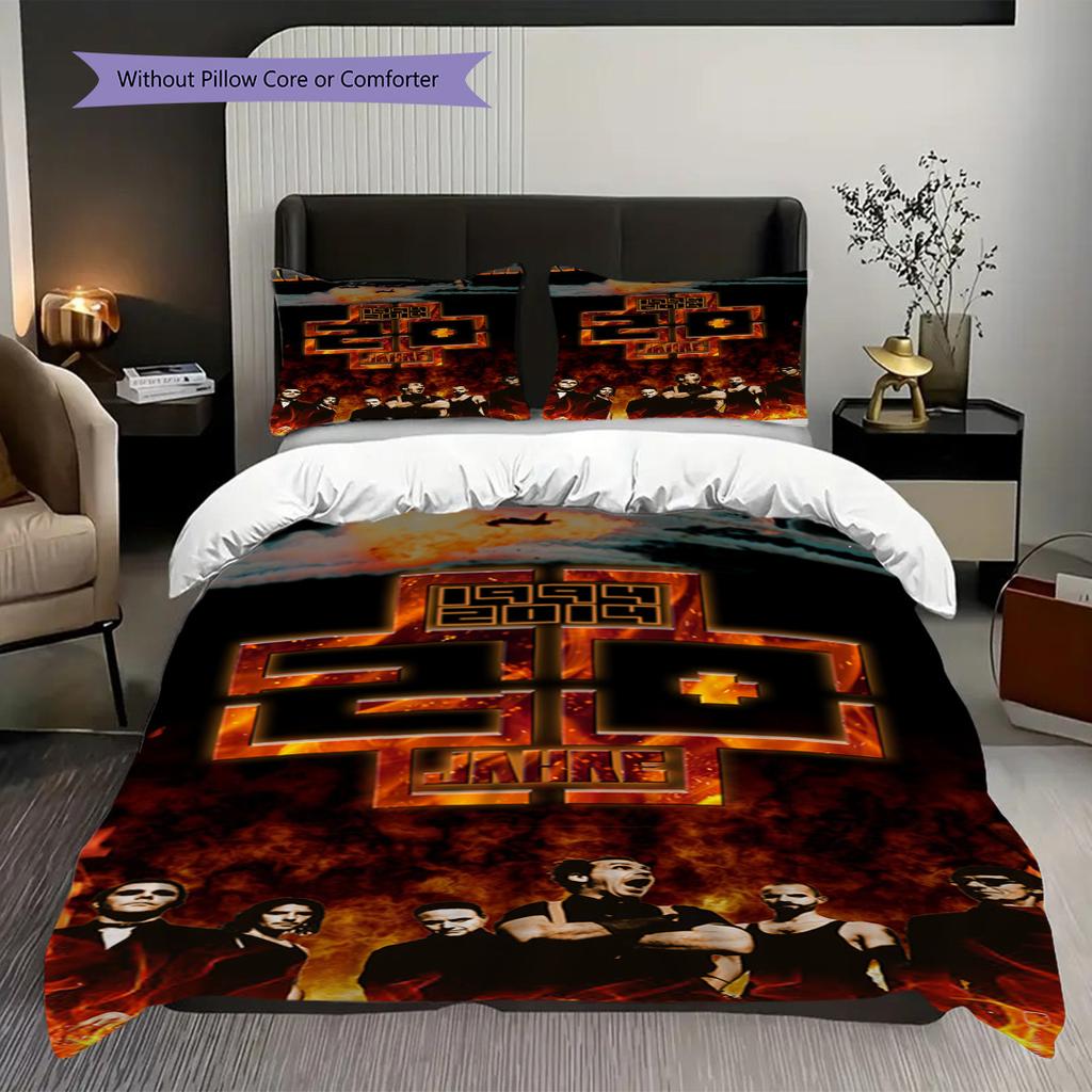 Metal Wings Cross Symbolism Bedding (1 * Duvet Cover + 2 * Pillowcase, Without Core) 2D Flat Duvet Cover and Pillowcase Bedding Set