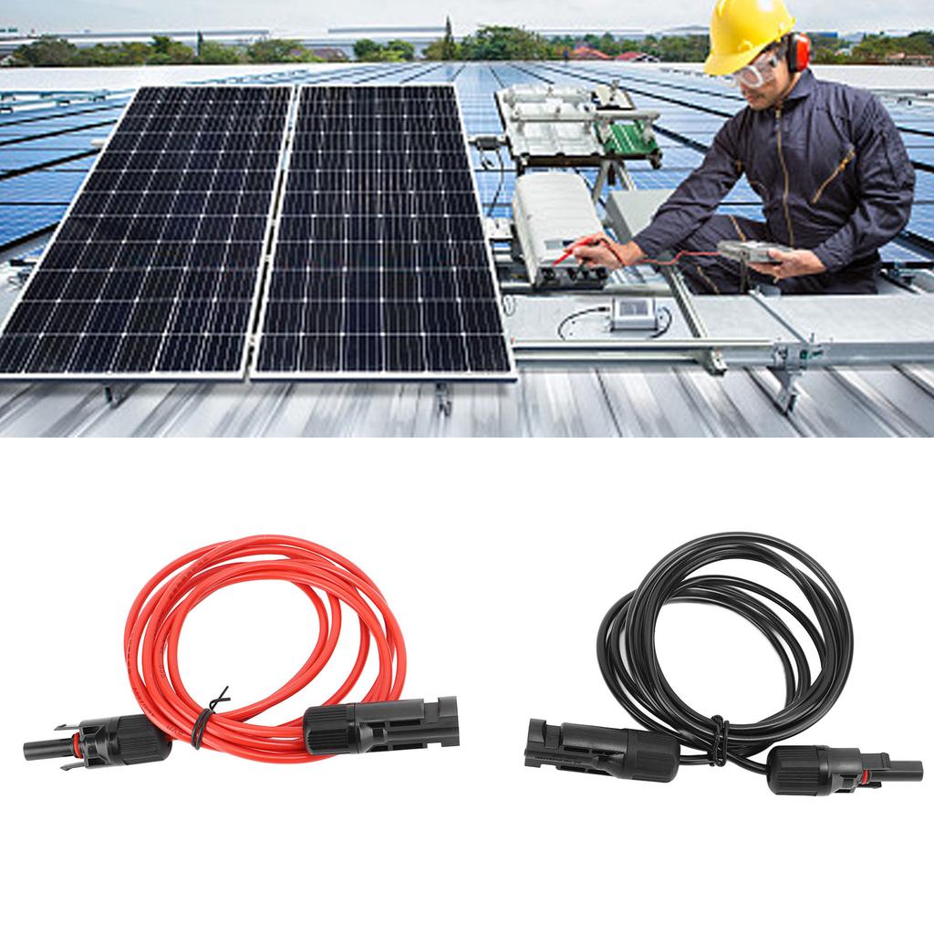 12AWG Solar Panel Extension Cable Red/Black Solar Panel Extension Cable ABS Material 2M Long RV Camping Power Connection Tool