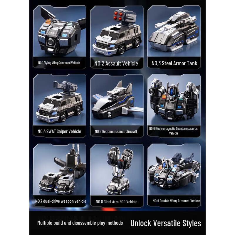 HANDUNYOU 9-in-1 Transforming Magnetic Robot Toy